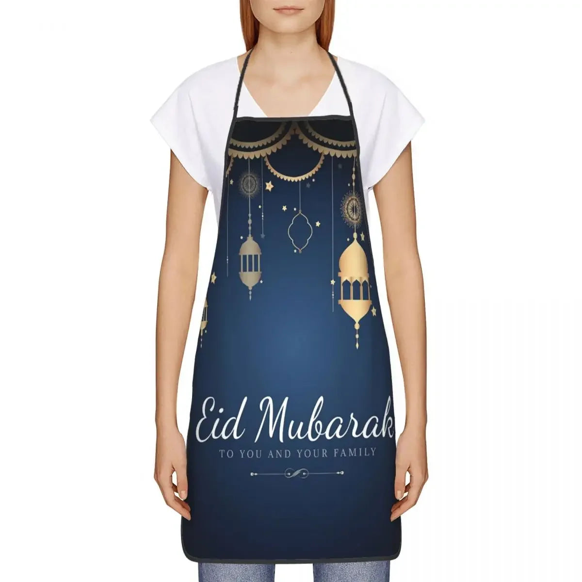 Funny Eid Mubarak Muslim Bib Aprons Men Women Unisex Kitchen Chef