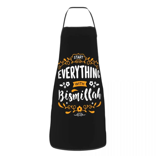 Start With Bismillah Aprons Men Women Eid Ramadan Islamic Kareem Adult