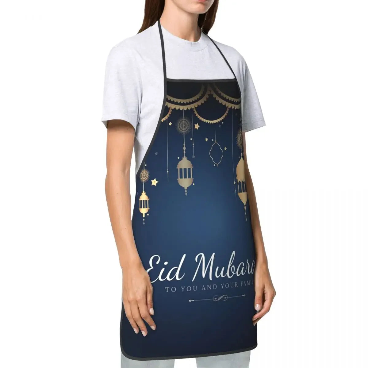 Funny Eid Mubarak Muslim Bib Aprons Men Women Unisex Kitchen Chef