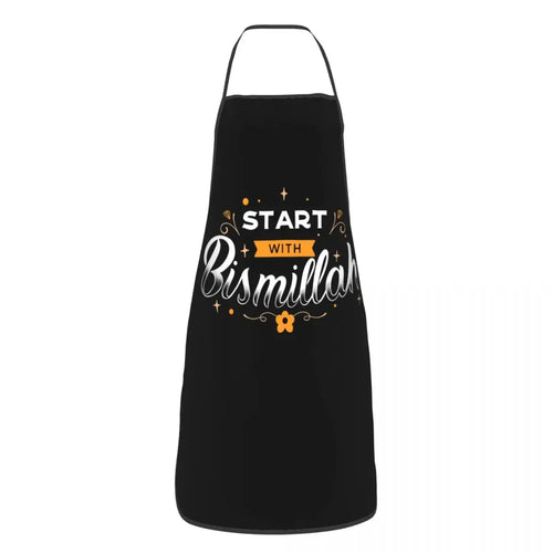 Start With Bismillah Aprons Men Women Eid Ramadan Islamic Kareem Adult